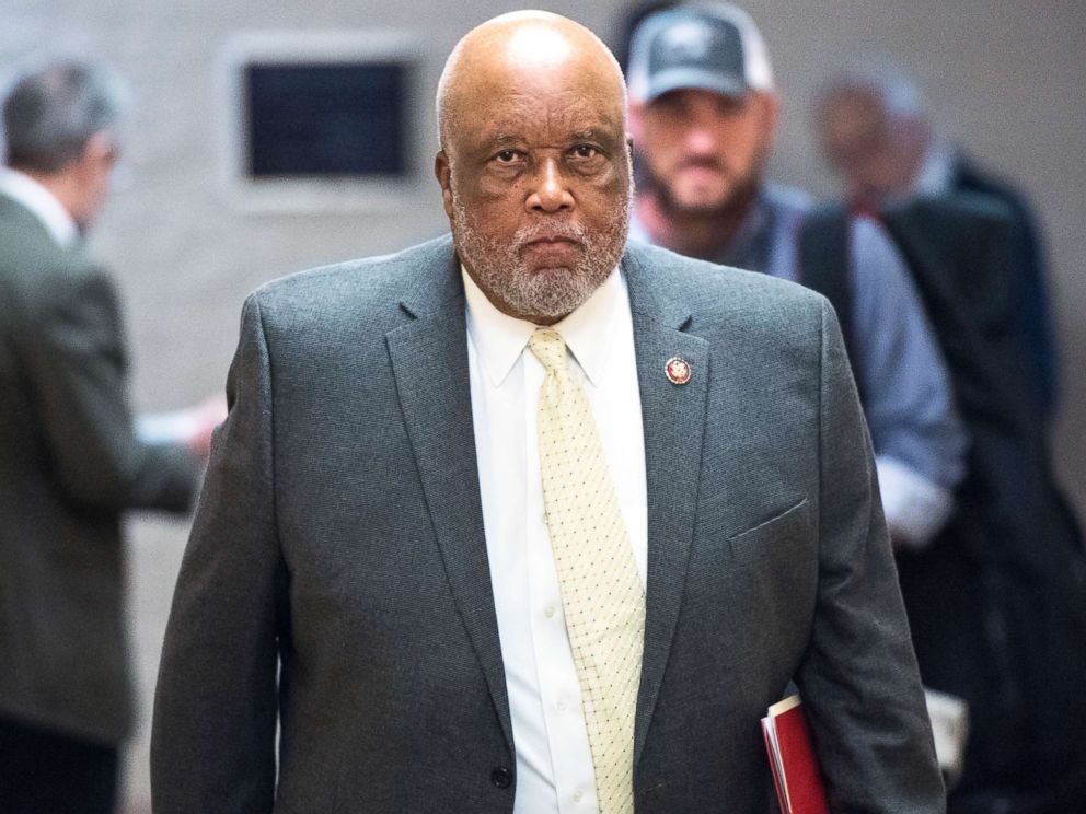 PHOTO: Rep. Bennie Thompson leaves the House Democrats caucus meeting in the Capitol in Washington, on Jan. 4, 2019.