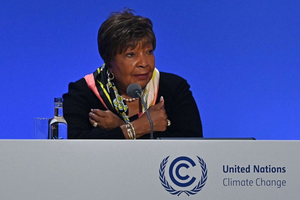 PHOTO: Chair of the US House Science Committee, Eddie Bernice Johnson, attends a session during the COP26 UN Climate Change Conference in Glasgow, Nov. 9, 2021.