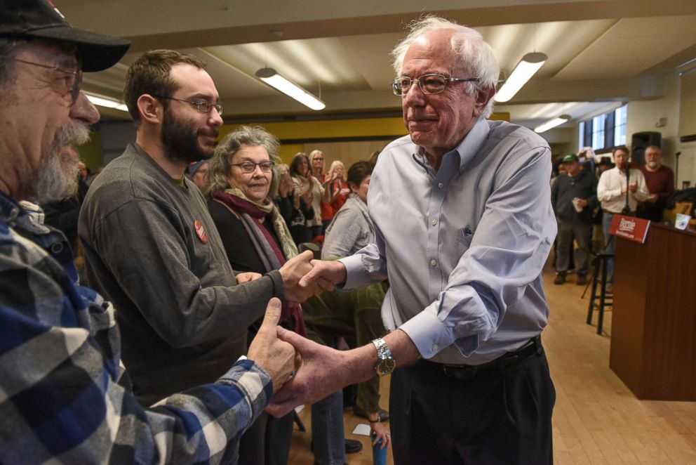 PHOTO: Sen. Bernie Sanders attends a campaign event for Democratic gubernatorial candidate Christine Hallquist, Nov. 4, 2018 in Montpelier, Vt. 