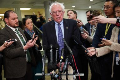 PHOTO: Bernie Sanders(I-VT) speaks to reporters at the Capitol, Nov, 28, 2018.