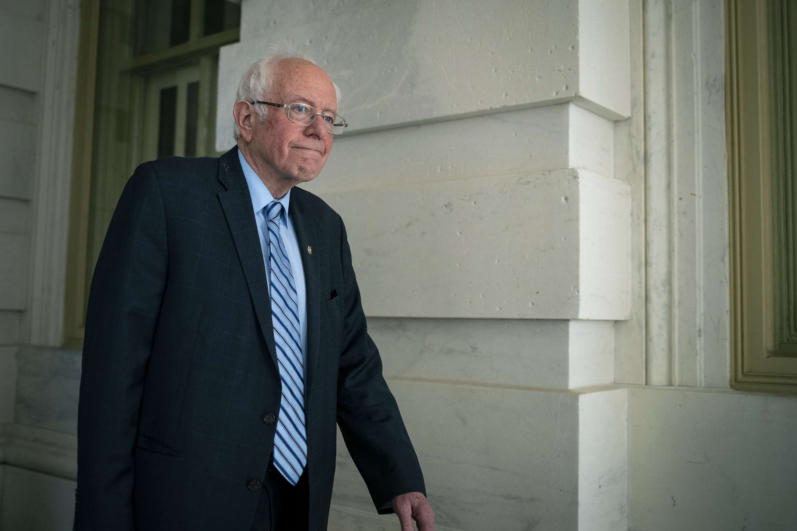 PHOTO: Senator Bernie Sanders, exits the Capitol after a vote in Washington, D.C., March 18, 2020. 