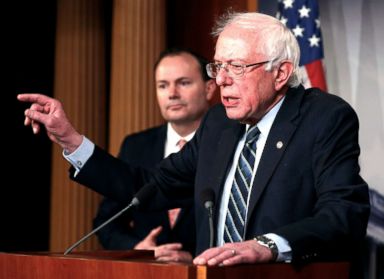 PHOTO: Senator Bernie Sanders speaks on Capitol Hill in Washington, D.C., Dec. 13, 2018.