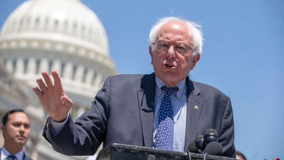 Sen. Bernie Sanders speaks during a news conference regarding the separation of immigrant children at the U.S. Capitol on July 10, 2018 in Washington.