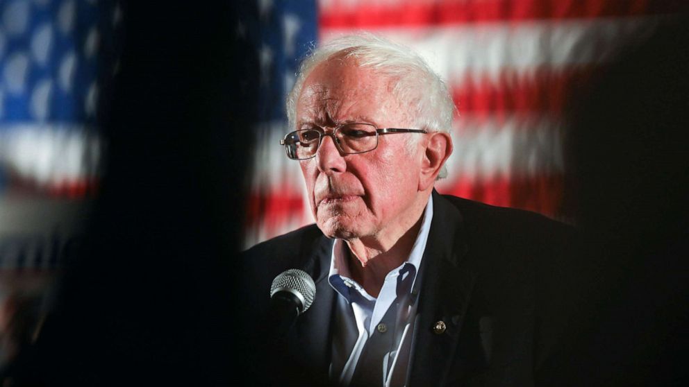 PHOTO: Democratic presidential candidate Sen. Bernie Sanders hosts a climate rally in Iowa City, Iowa, Jan. 12, 2020.
