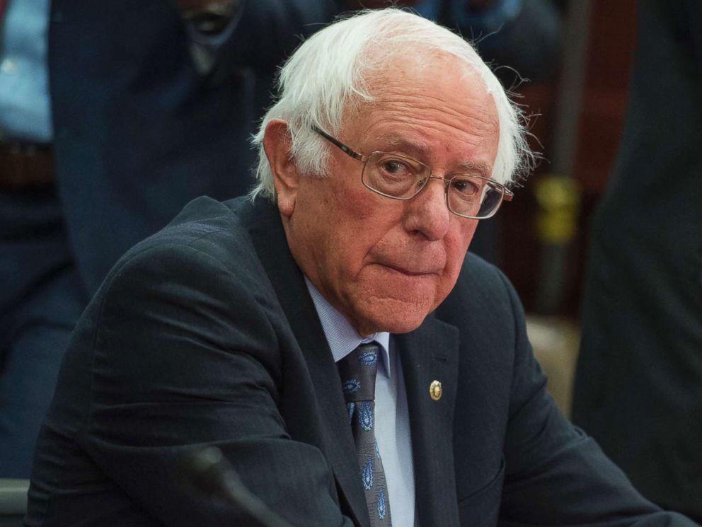 PHOTO: Sen. Bernie Sanders arrives for the Senate-House Conference Committee meeting on the Tax Cuts and Jobs Act in the Capitol, Dec. 13, 2017 in Washington, D.C.