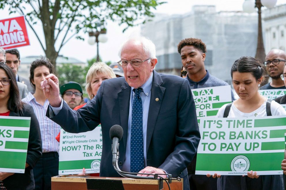 PHOTO: Democratic presidential candidate, Sen. Bernie Sanders speaks at the Capitol in Washington, May 22, 2019.