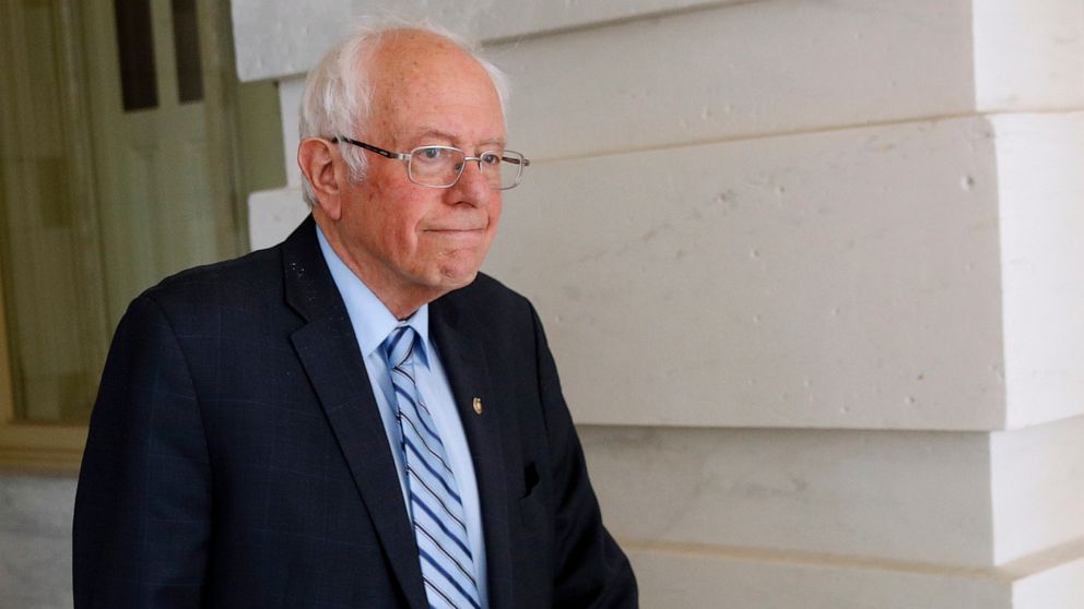 PHOTO: Democratic presidential candidate Sen. Bernie Sanders departs Capitol Hill in Washington, March 18, 2020, after the Senate passed a second coronavirus response bill.
