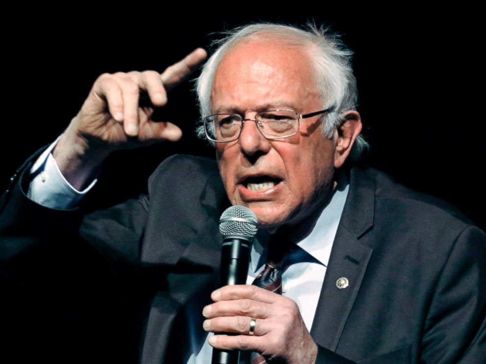 PHOTO: In this April 4, 2018, file photo, Sen. Bernie Sanders, I-Vt., responds to a question during a town hall meeting in Jackson, Miss.