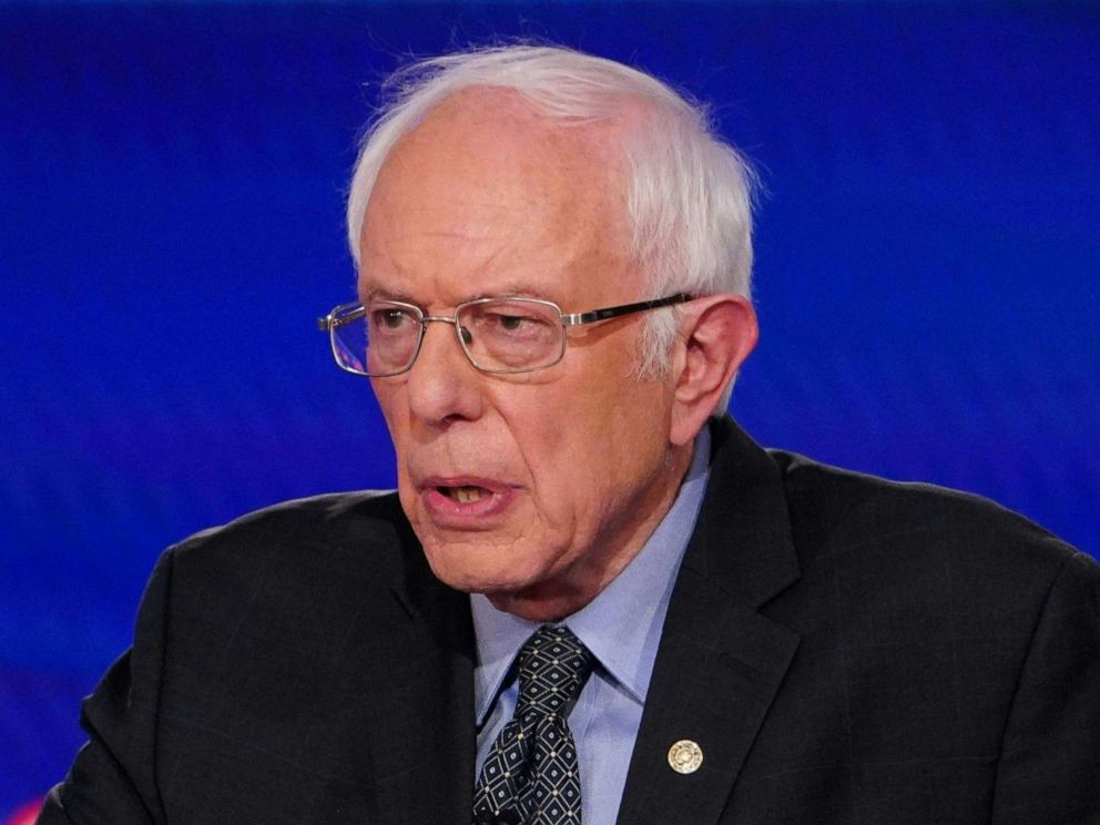 PHOTO: Democratic presidential hopeful Sen. Bernie Sanders takes part in a presidential debate in Washington, D.C., March 15, 2020.