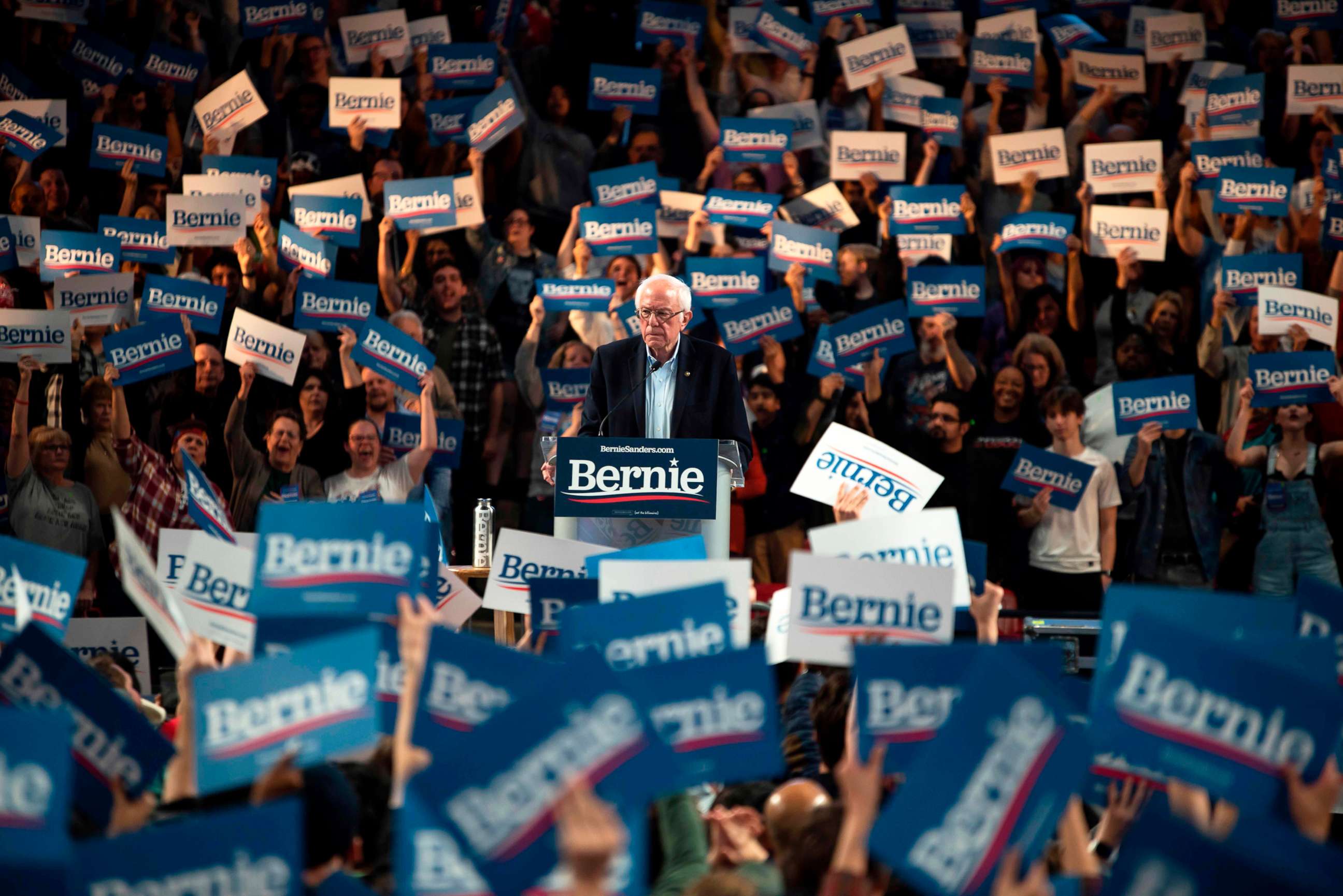 PHOTO: Democratic presidential hopeful Sen. Bernie Sanders speaks during a rally at Houston University in Houston, Feb. 23, 2020.