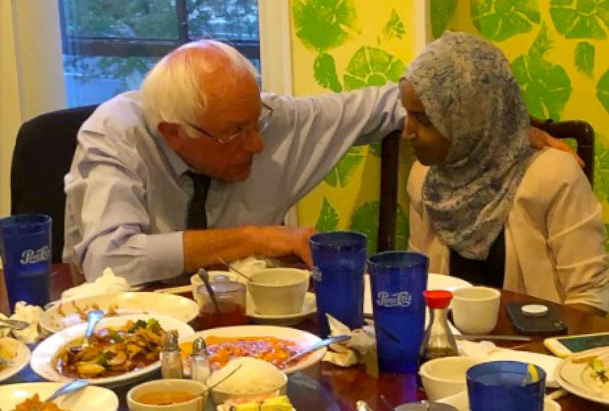 PHOTO: Bernie Sanders and Ilhan Omar have dinner together, July 17, 2019.