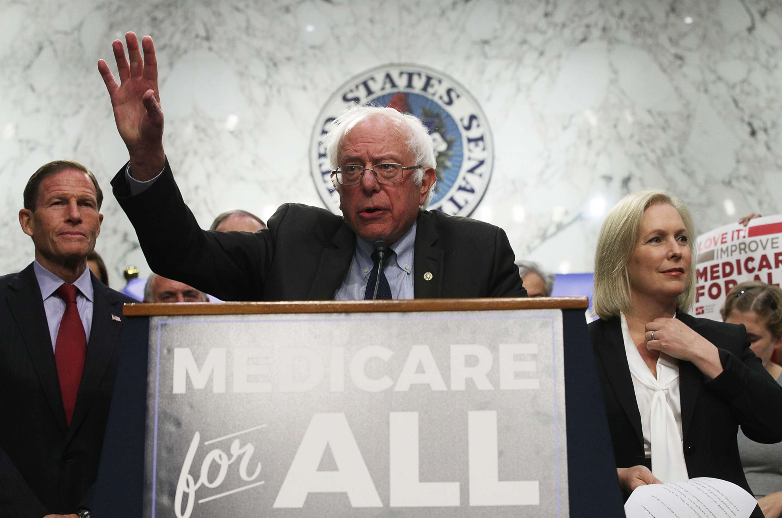 PHOTO: Sen. Bernie Sanders speaks on health during an event on Capitol Hill, Sept. 13, 2017 in Washington.