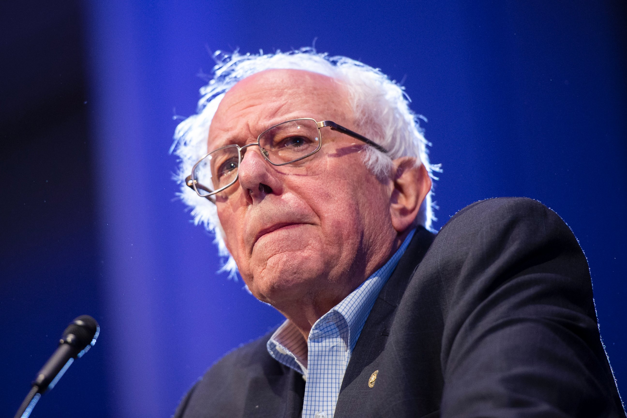 PHOTO: U.S. Sen. Bernie Sanders, I-Vt., speaks in support of Abdul El-Sayed at a Get Out The Vote rally for Michigan Democratic gubernatorial candidate Abdul El-Sayed at Cobo Center in Detroit onSunday, Aug. 5, 2018.