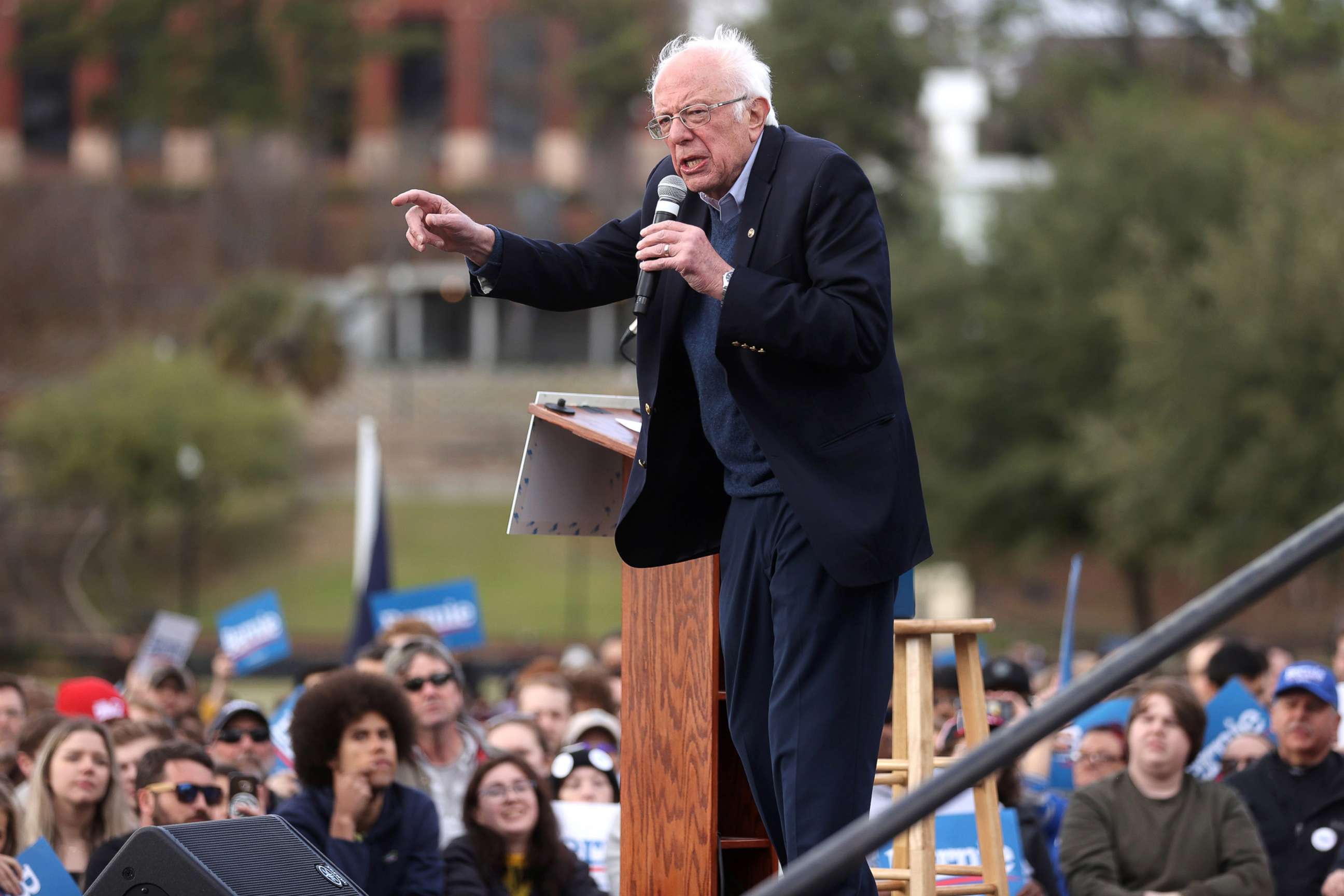 PHOTO: Democratic presidential candidate Senator Bernie Sanders rallies with supporters in Columbia, SC., Feb. 28, 2020.