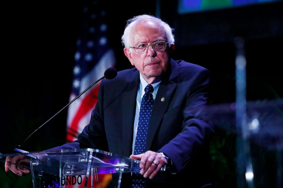 PHOTO: Democratic presidential candidate Sen. Bernie Sanders pauses while speaking during a forum on June 21, 2019, in Miami.