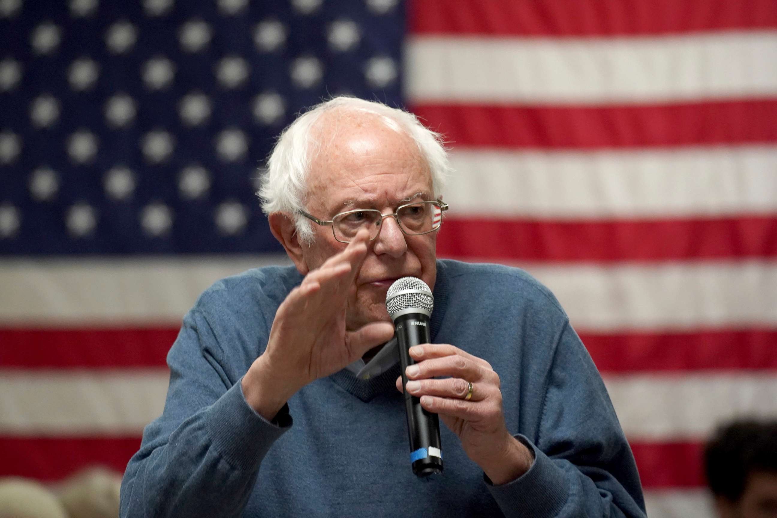 PHOTO: Democratic presidential candidate Sen. Bernie Sanders, speaks during a campaign stop in Hillsboro, N.H., Nov. 24, 2019.