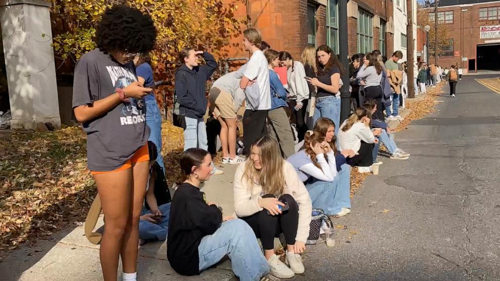 PHOTO: People stand in line to vote in Bethlehem, Pa, Nov. 5, 2024.  