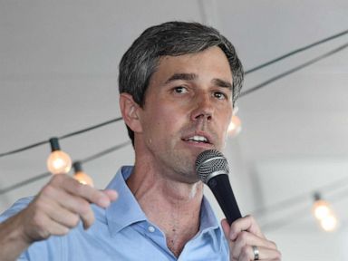 PHOTO: Beto ORourke speaks during a meet-and-greet at Pour Coffeehouse, March 24, 2019, in Las Vegas.