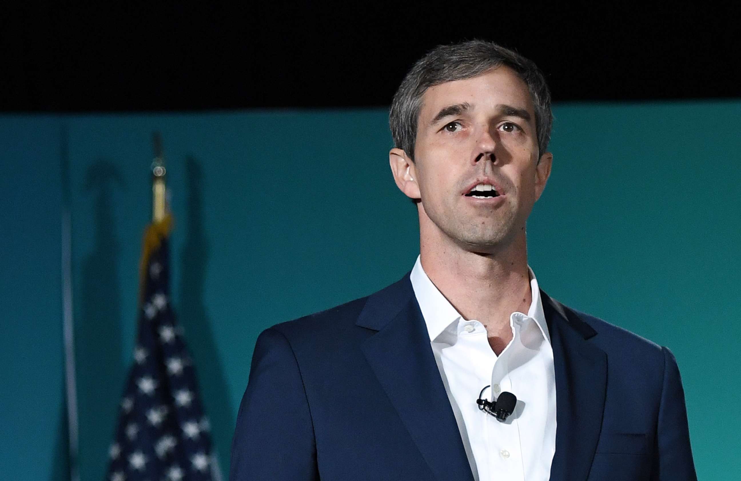 PHOTO: Democratic presidential candidate Beto O'Rourke speaks during the 2020 Public Service Forum hosted by the American Federation of State, County and Municipal Employees at UNLV on Aug. 3, 2019 in Las Vegas.