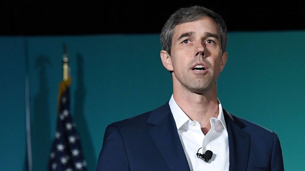 PHOTO: Democratic presidential candidate Beto O'Rourke speaks during the 2020 Public Service Forum hosted by the American Federation of State, County and Municipal Employees (AFSCME) at UNLV on Aug. 3, 2019 in Las Vegas.