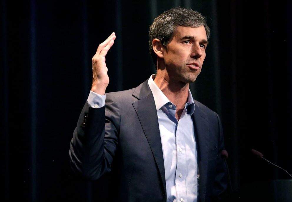 PHOTO: Democratic presidential candidate Beto O'Rourke speaks at the Iowa Federation Labor Convention, Aug. 21, 2019, in Altoona, Iowa.