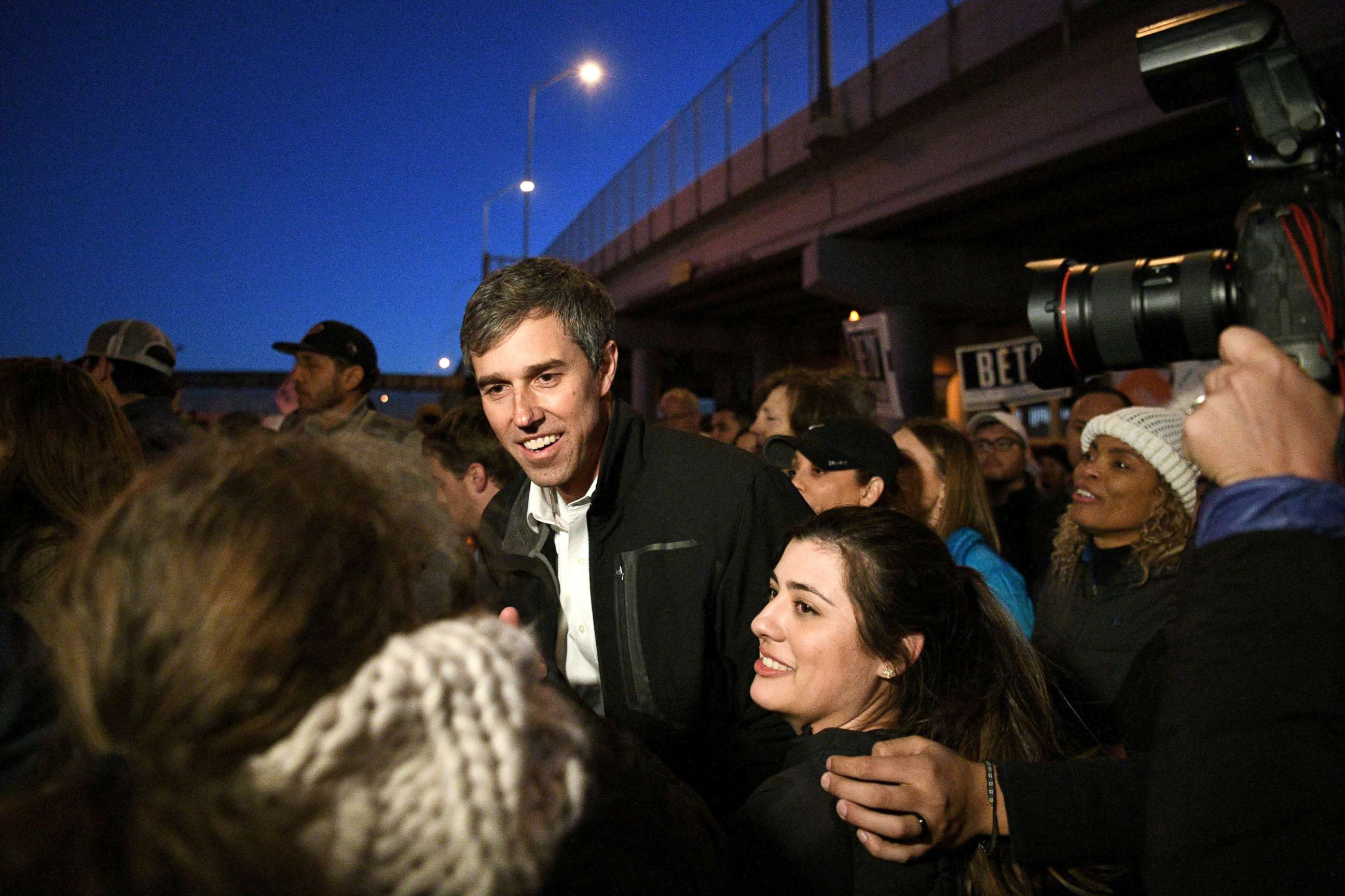 PHOTO: Beto O'Rourke, Democratic former Texas congressman, participates in an anti-Trump march in El Paso, Texas, Feb. 11, 2019.