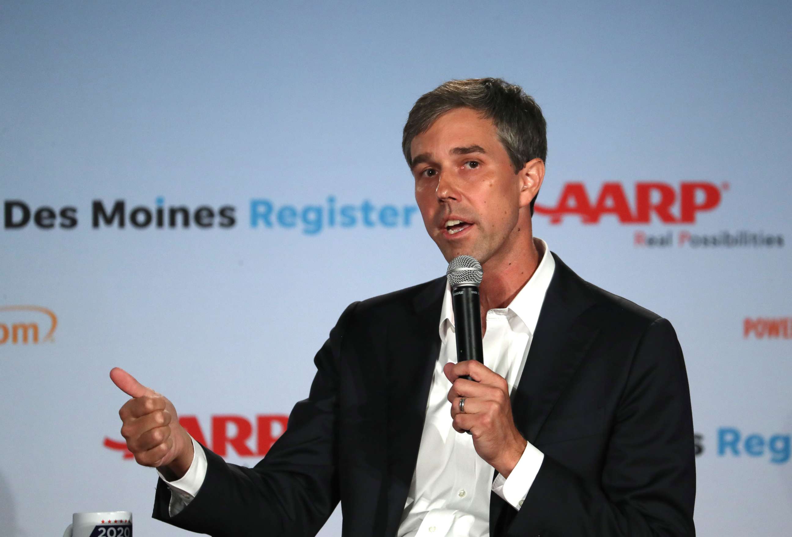 PHOTO: Democratic presidential hopeful former U.S. Rep. Beto ORourke speaks during the AARP and The Des Moines Register Iowa Presidential Candidate Forum, July 19, 2019, in Sioux City, Iowa.