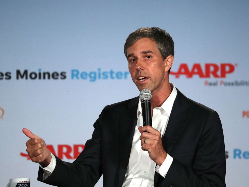 PHOTO: Democratic presidential hopeful former U.S. Rep. Beto ORourke speaks during the AARP and The Des Moines Register Iowa Presidential Candidate Forum, July 19, 2019, in Sioux City, Iowa.