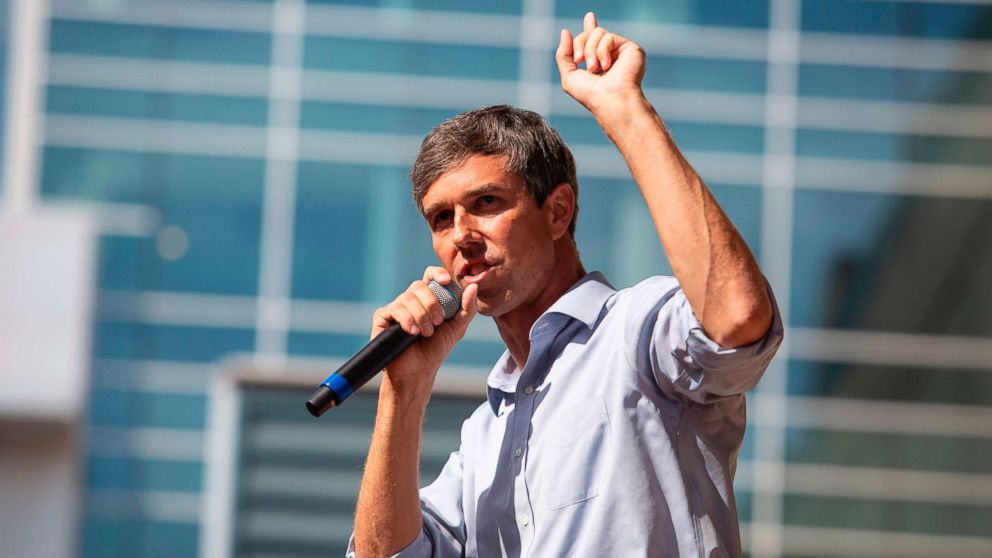 PHOTO: Rep. Beto O'Rourke speaks during a campaign rally in Plano, Texas, Sept. 15, 2018.