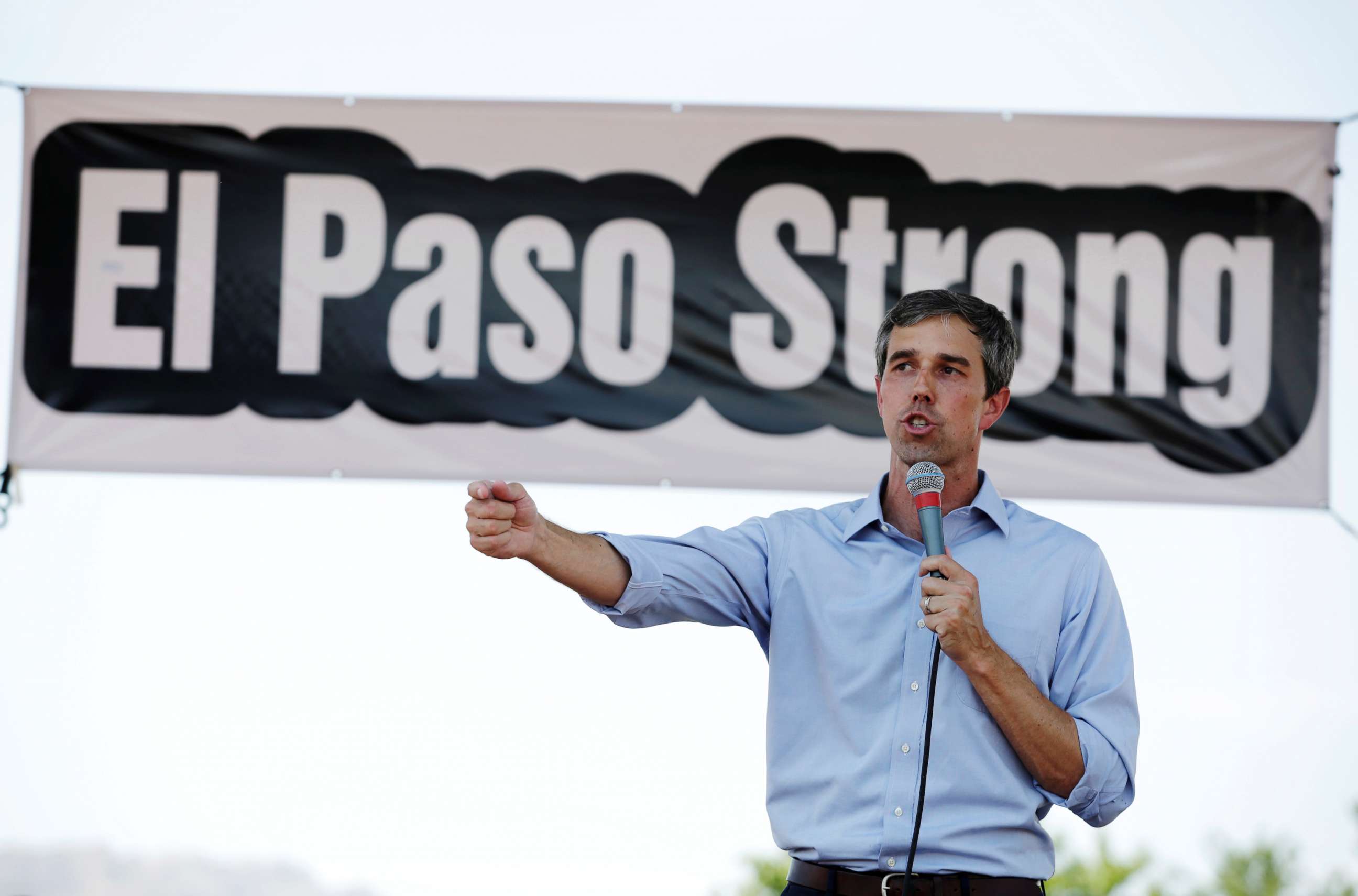 PHOTO: Democratic presidential candidate Beto O'Rourke speaks during a rally against the visit of President Donald Trump after a shooting at a Walmart store, in El Paso, Texas, Aug. 7, 2019.
