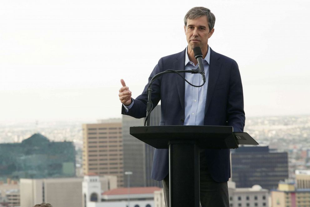 PHOTO: Democratic 2020 U.S. presidential candidate Beto O'Rourke addresses the nation in El Paso, Texas, August 15, 2019.