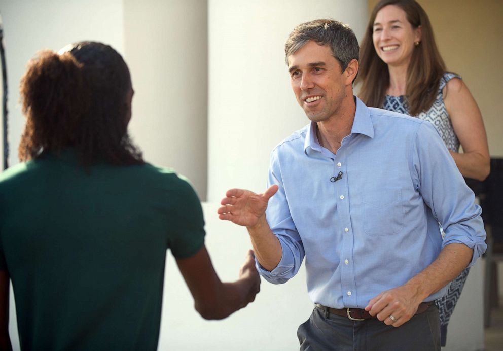 PHOTO: ABC News' Byron Pitts joins 2020 Democratic Presidential Candidate Beto O'Rourke and his family for dinner in their El Paso, Texas, home with three undecided voters.