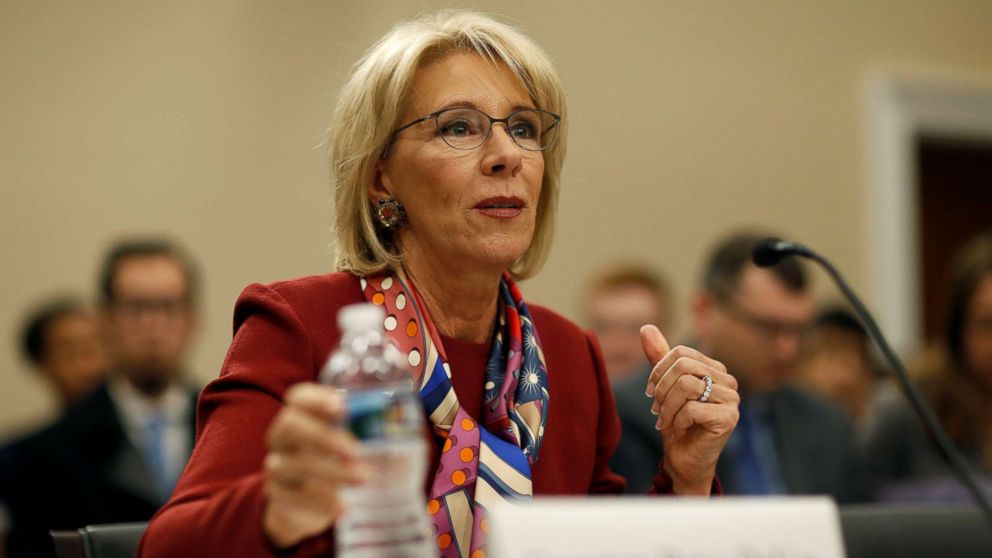 U.S. Secretary of Education Betsy DeVos testifies to the House Appropriations Labor, Health and Human Services, Education, and Related Agencies Subcommittee on the FY2019 budget request for the Department Education on Capitol Hill in Washington, March 20, 2018.     