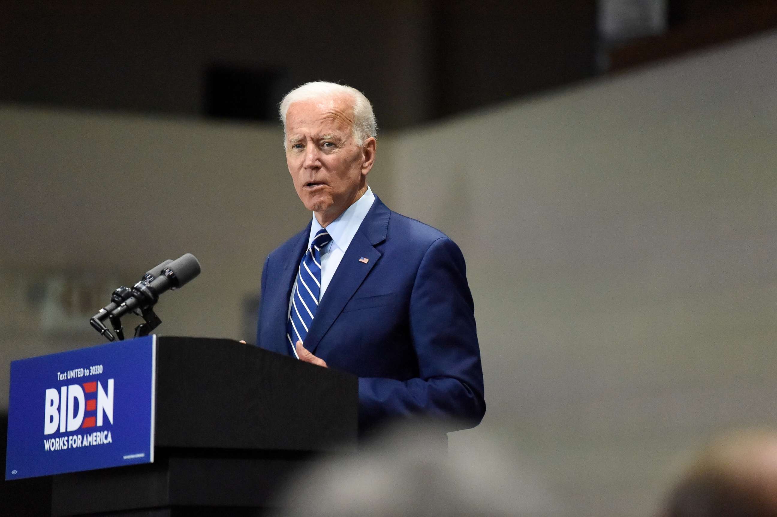 PHOTO: Democratic presidential candidate and former vice president Joe Biden speaks at a campaign event in Sumter, S.C, July 6, 2019. 