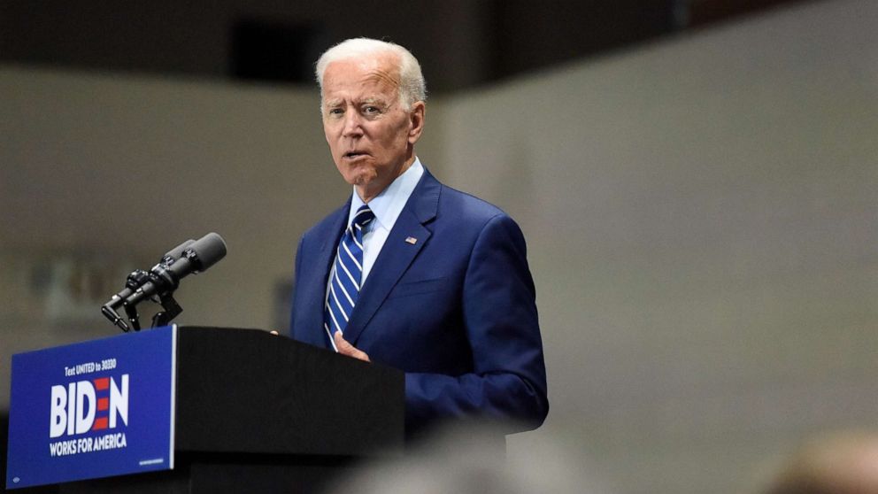 PHOTO: Democratic presidential candidate and former vice president Joe Biden speaks at a campaign event in Sumter, S.C, July 6, 2019. 