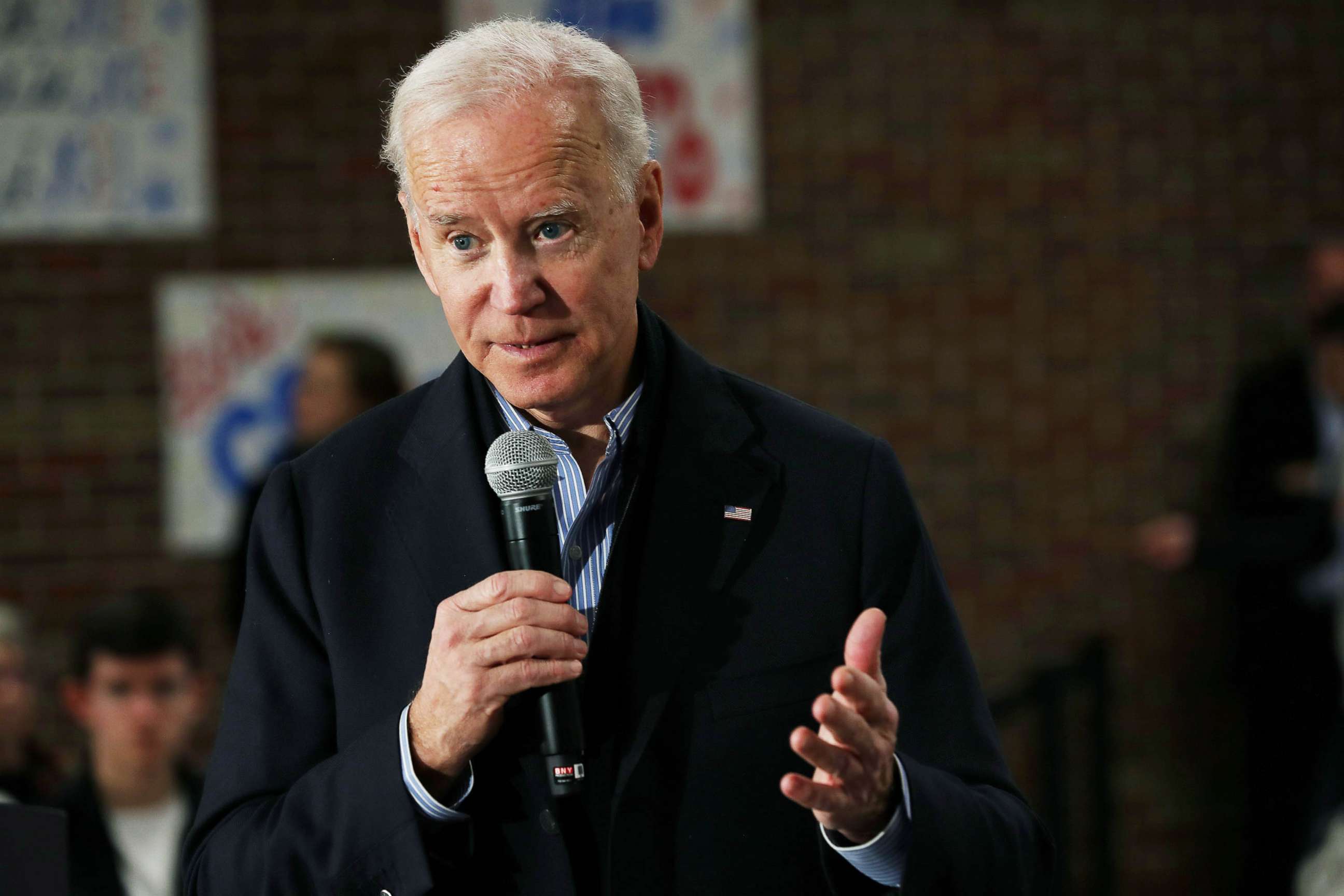 PHOTO: Democratic presidential candidate, former Vice President Joe Biden speaks during a campaign stop, Dec. 28, 2019, in Tipton, Iowa.