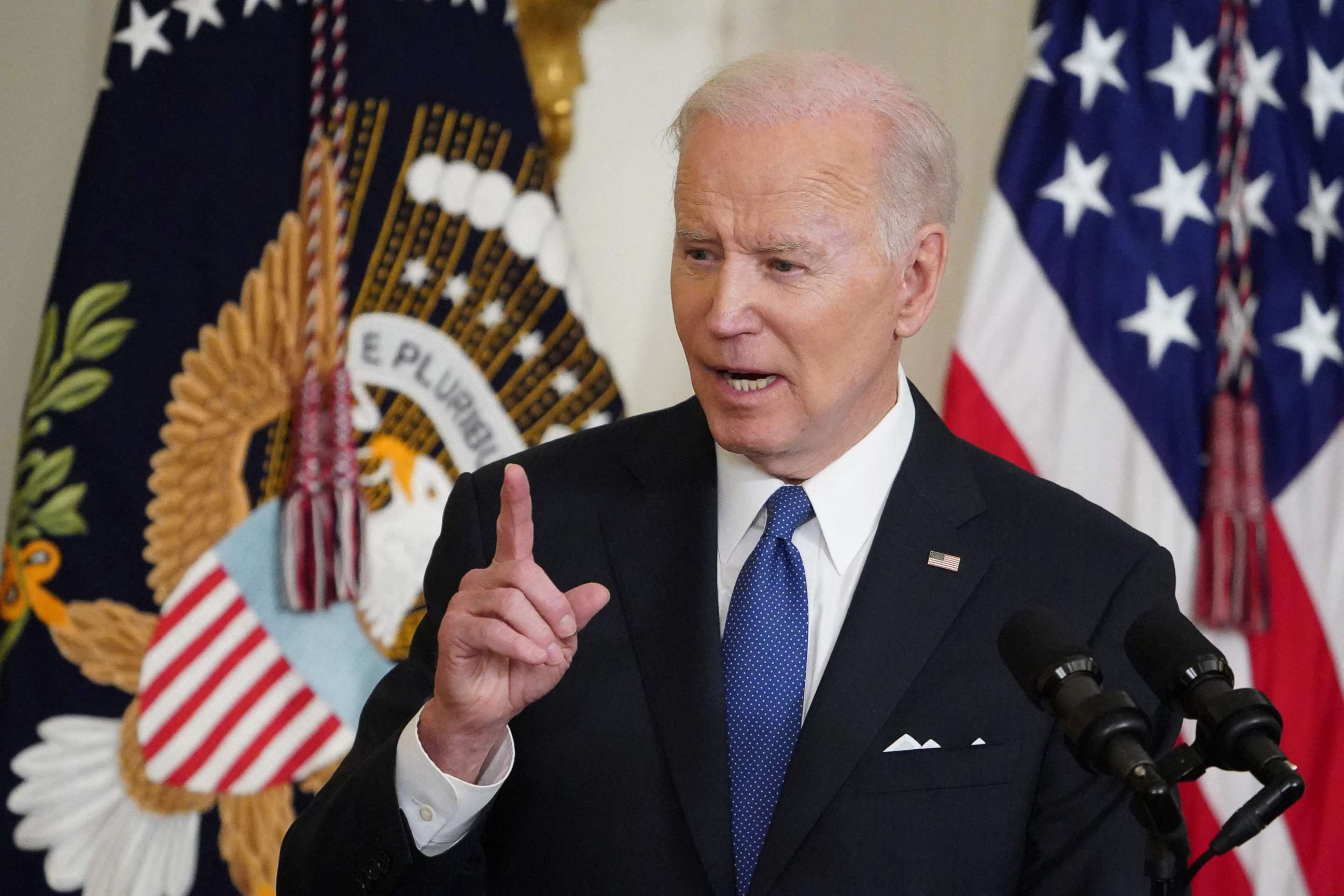 PHOTO: President Joe Biden delivers remarks on the Affordable Care Act and Medicaid in the East Room of the White House, April 5, 2022.