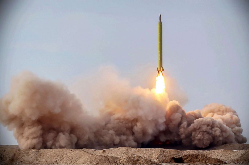 PHOTO: A missile is launched in a drill in Iran, Jan. 16, 2021.