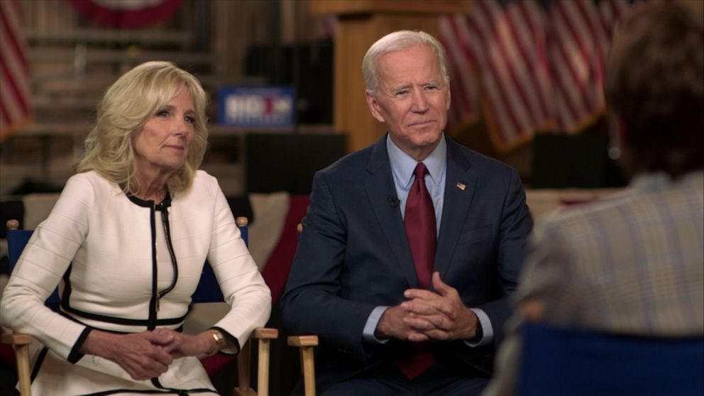 PHOTO: Jill and Joe Biden speak with ABC News' Robin Roberts, April 29, 2019.