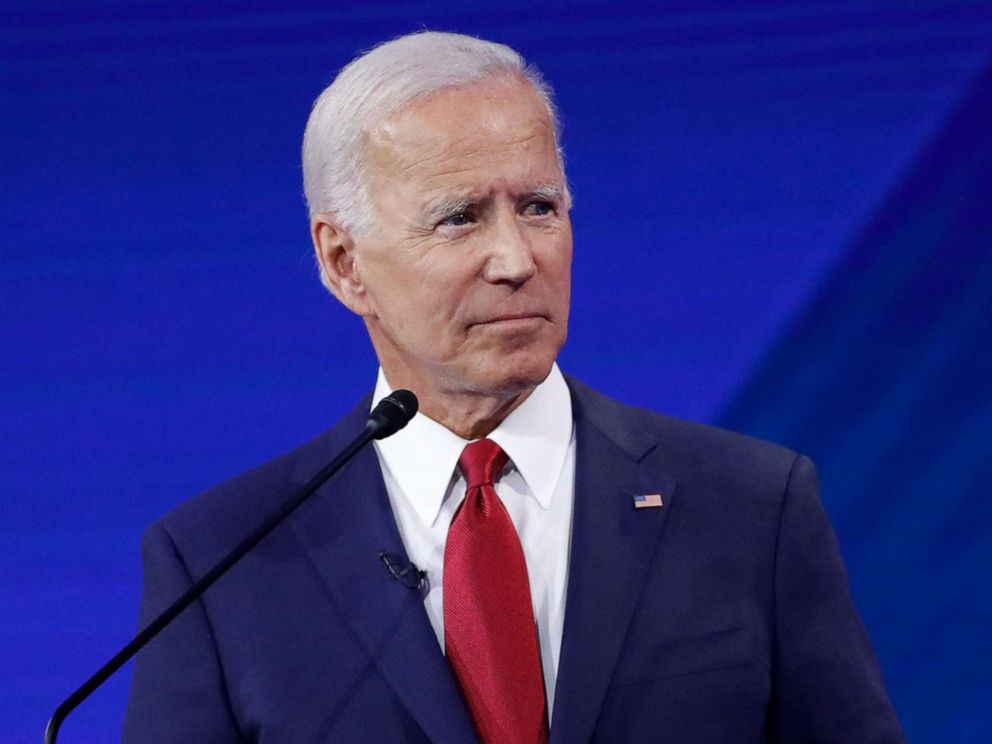 PHOTO: Former Vice President Joe Biden at the Democratic debate from Texas Southern Universitys Health & PE Center in Houston, Texas, Sept. 12, 2019.