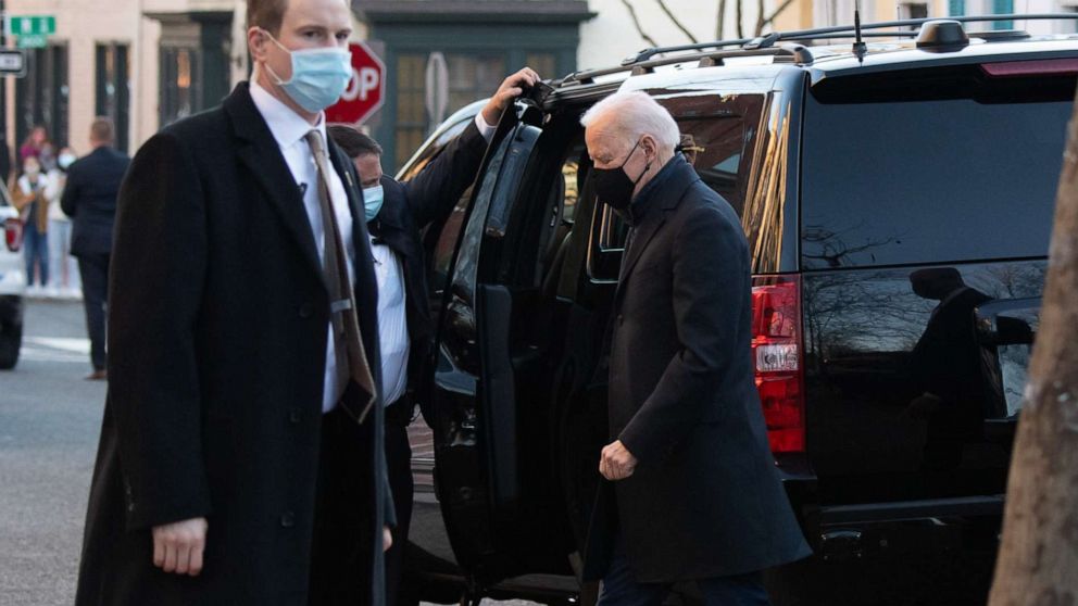 PHOTO: President Joe Biden arrives at Holy Trinity Catholic Church in Washington, D.C., March 6, 2021.