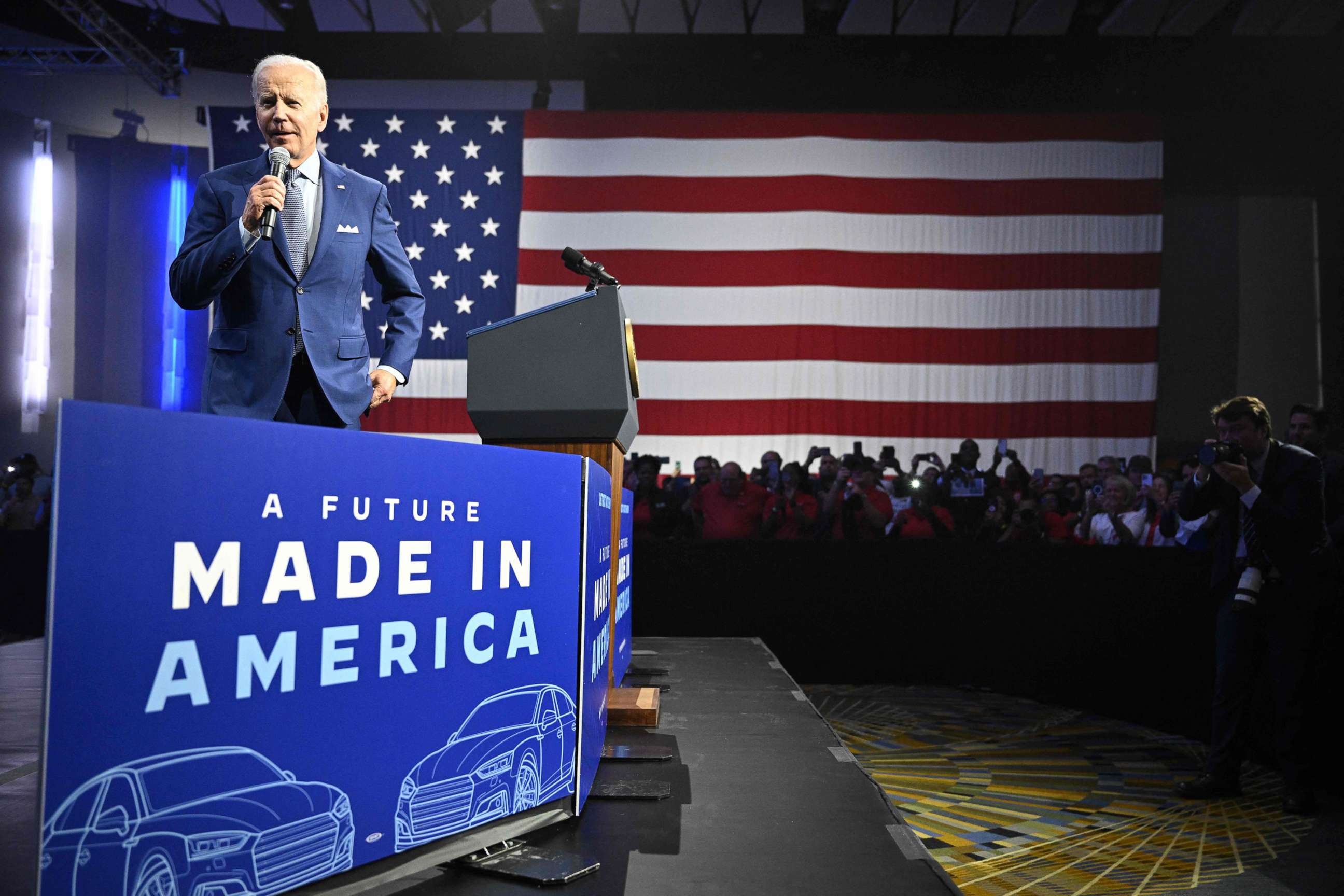President Joe Biden tours the 2022 NAIAS