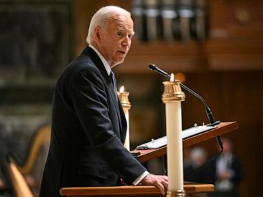 Biden chokes up during final goodbye to Ethel Kennedy