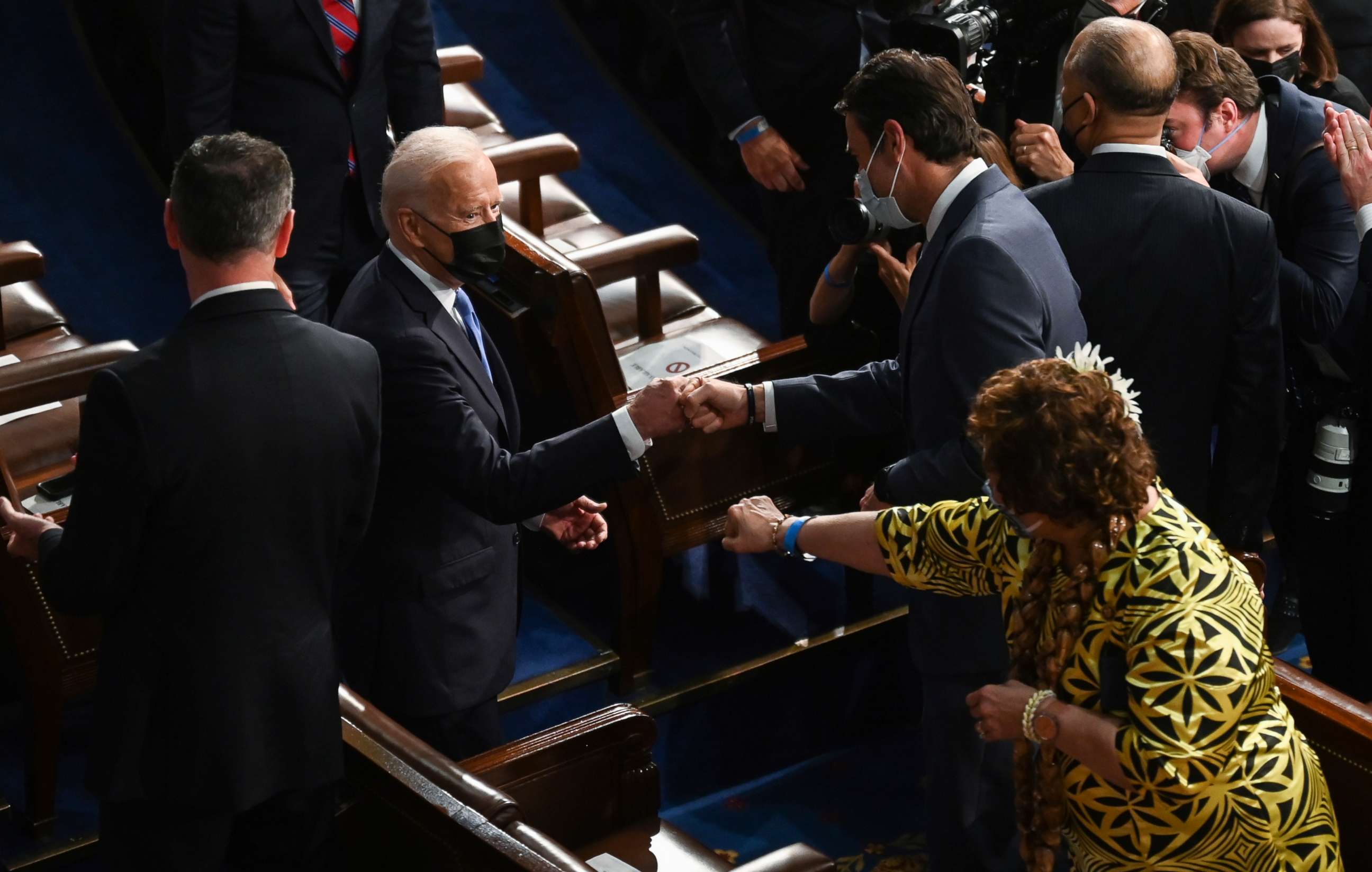 PHOTO: President Joe Biden arrives to address a joint session of Congress, April 28, 2021, in the House Chamber at the U.S. Capitol in Washington.
