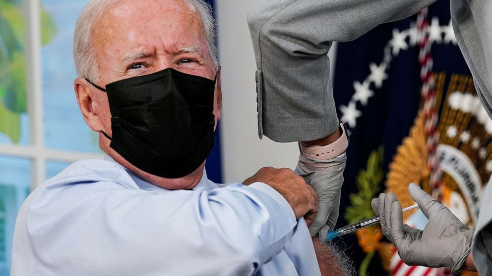 Biden gets COVID-19 booster shot before cameras, pushes vaccinations