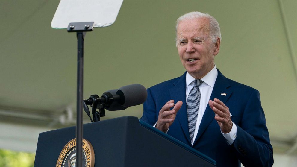 PHOTO: President Joe Biden commented on the shooting in Buffalo, New York, while speaking at an event to honor law enforcement officers killed in the line of duty.
