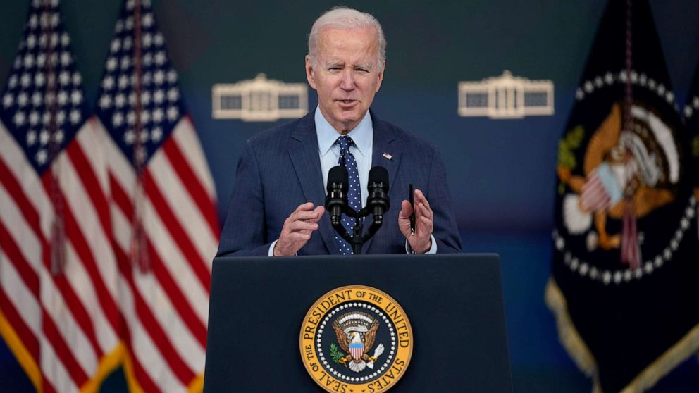 PHOTO: President Joe Biden speaks about the Chinese surveillance balloon and other unidentified objects shot down by the U.S. military, Feb. 16, 2023, in Washington.