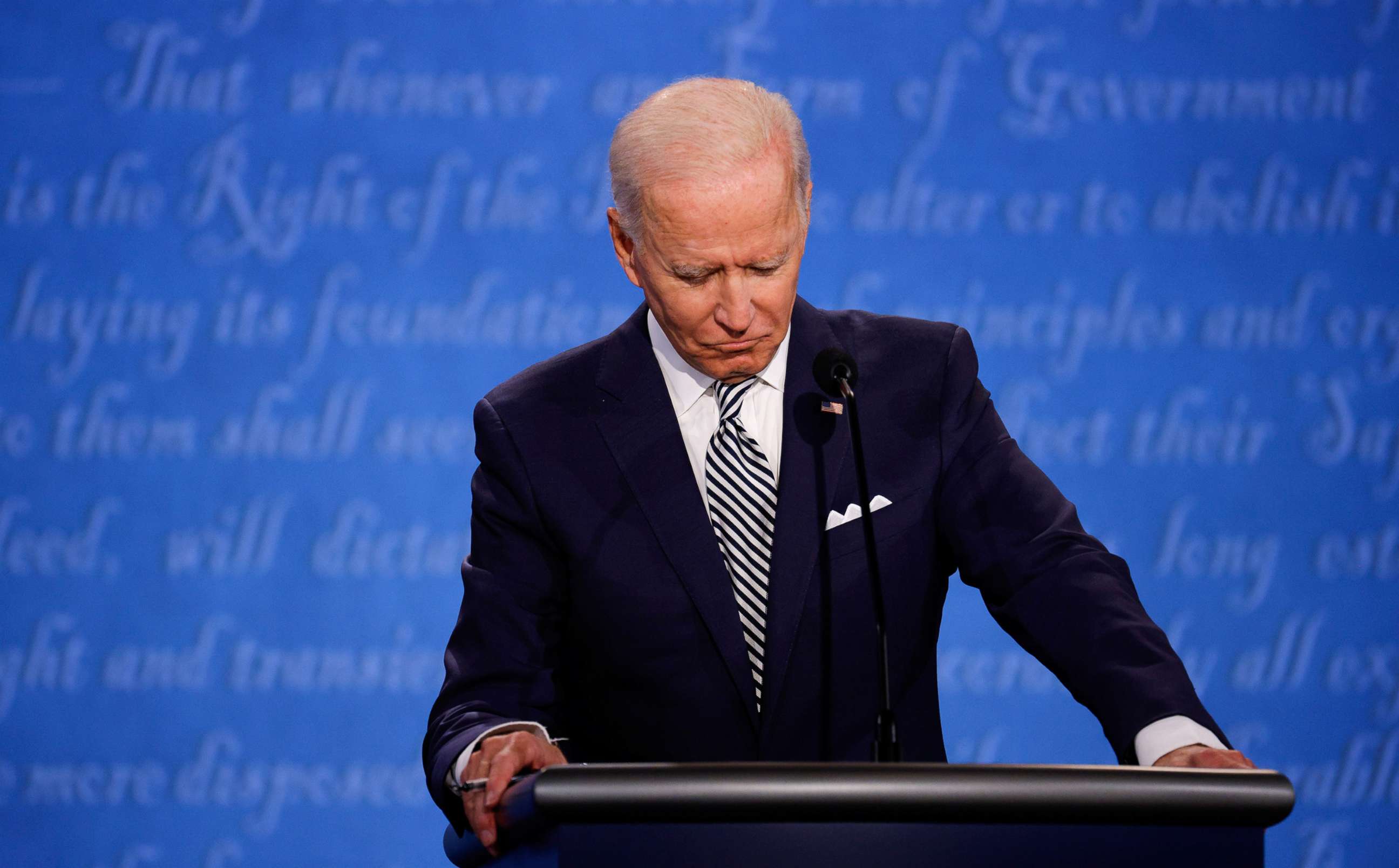 PHOTO: Democratic presidential nominee Joe Biden participates in the first presidential debate with President Donald Trump, Sept. 29, 2020, in Cleveland.