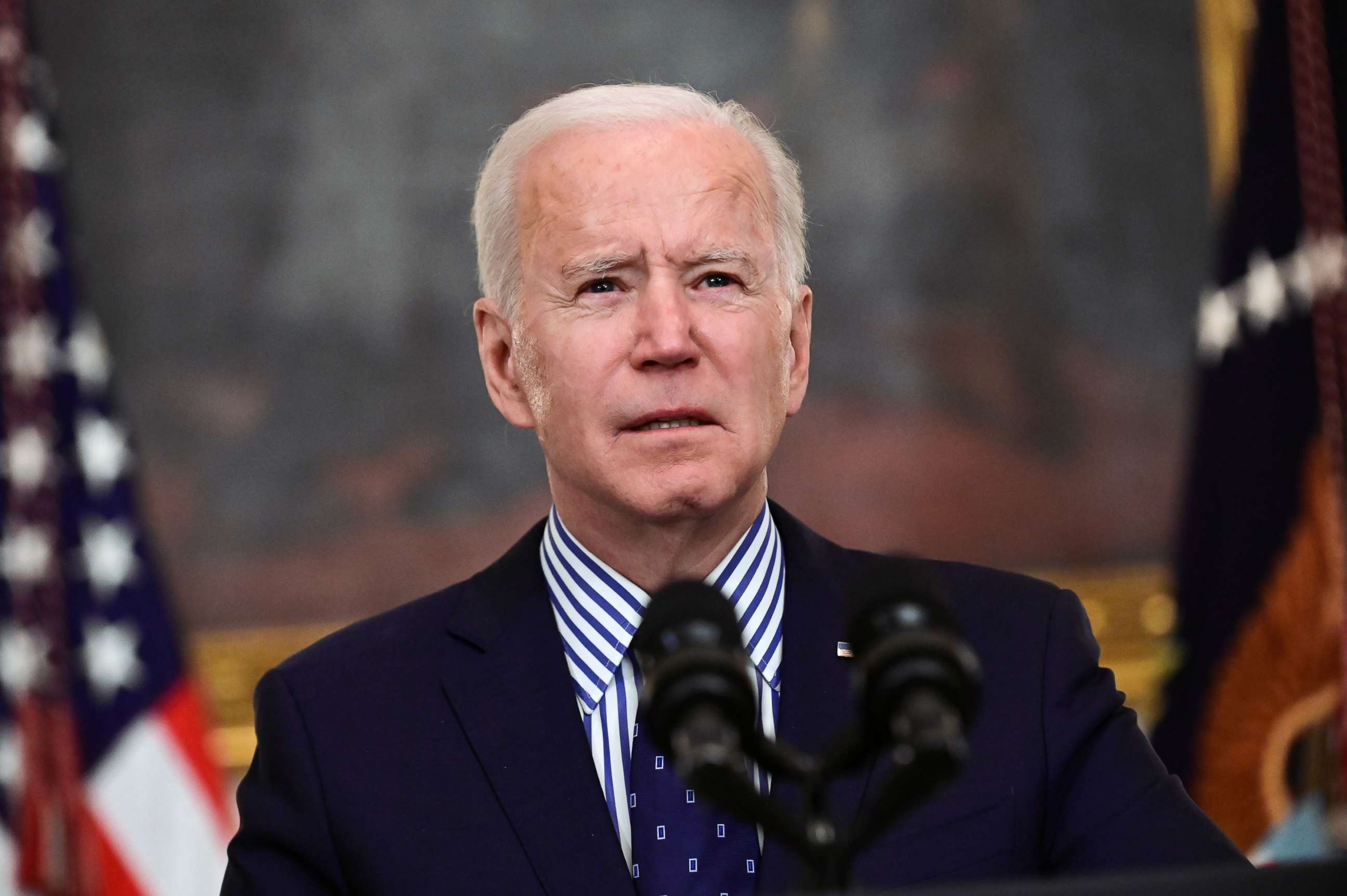 PHOTO: President Joe Biden makes remarks from the White House after his coronavirus pandemic relief legislation passed in the Senate, in Washington, March 6, 2021.