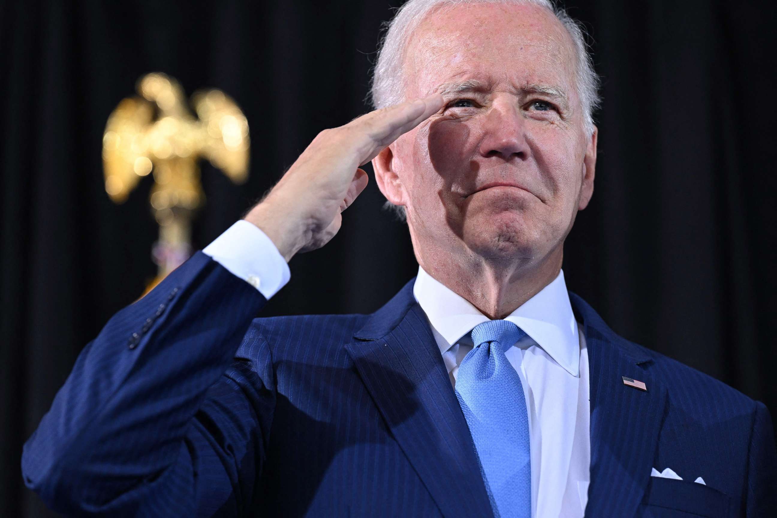 PHOTO: President Joe Biden participates in the US Coast Guard (USCG) change of command ceremony at USCG Headquarters in Washington, D.C., June 1, 2022. 